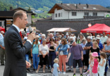 Bahnhof Küblis mit Volksfest eingeweiht Ansprache zur Eröffnung des Bahnhof Küblis