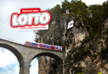 Die RhB lanciert Zahlenlotto RhB über dem Viadukt