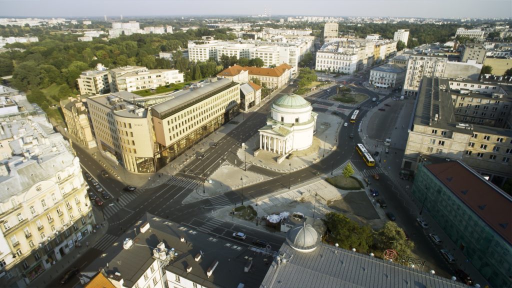 Warschau vom Helikopter aus