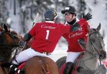 Weltklassespieler am Snow Polo World Cup St. Moritz 2018 2 Polo-Spieler in St. Moritz
