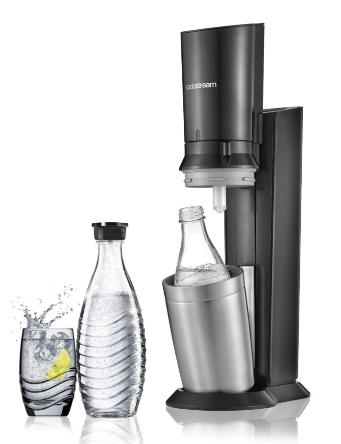 Crystal black - open + glass Sodastream CRYSTAL Drinksmaker