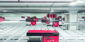 Swisslog automatisiert mit einem Behälterlagersystem das Material- und Ersatzteillager der Siemens Mobility AG. (Source: Swisslog).