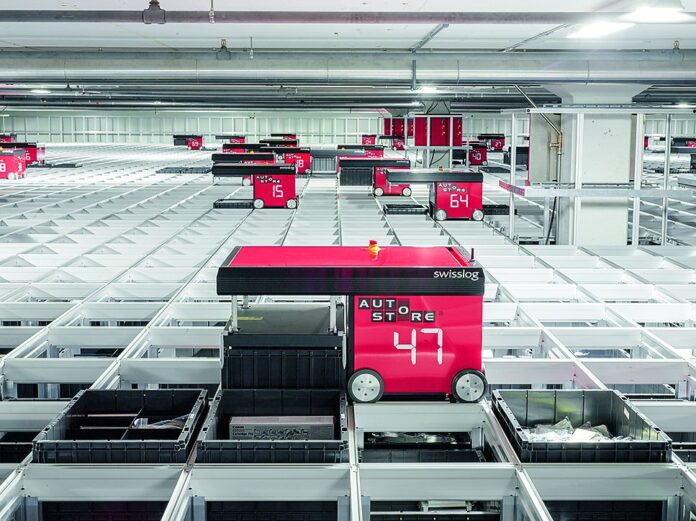 Swisslog automatisiert mit einem Behälterlagersystem das Material- und Ersatzteillager der Siemens Mobility AG. (Source: Swisslog).