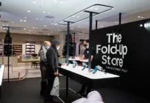 Samsung eröffnet Pop-up Store im Jelmoli Im «The Fold-Up Store» im Jelmoli in Zürich können Besucherinnen und Besucher die neuesten faltbaren Smartphones von Samsung erleben und ausprobieren. (Quelle:Samsung).