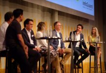 Über 600 Teilnehmer am 12. InfoGuard Security Lounge InfoGuard Security Lounge 2022: CxO-Podiumsdiskussion mit Ulrike Holzhammer (Head of Baloise IT Services Baloise Group), Alexander Graf (CIO Huber+Suhner) und Jean-Claude Flury (CIO V-ZUG). Quelle: InfoGuard.