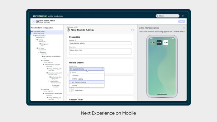 Mobile Theming - Mobile App Builder with title
