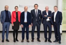 Hager Group Aufsichtsrat: Daniel Hager folgt auf Günther Fleig von links nach rechts: Antoine Raymond, Prof. Dr. Ing. Gisela Lanza, Daniel Hager, Dr. Filip Thon, Prof. Dr. Rainer Lorz, Peter Hager