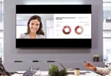 Wireless-Konferenzsystem für hybride Meetings Das drahtlose All-in-one-4K-Konferenzsystem eShare W80 ermöglicht hybride Meetings ohne Einschränkungen. Quelle: Ceconet.
