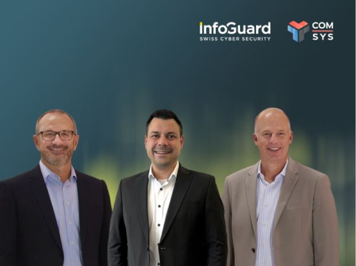 Bildquelle InfoGuard (v.l.n.r.): Thomas Meier, CEO InfoGuard; Daniel Heinzig, Geschäftsführer Com-Sys; Peter Letter, VR InfoGuard