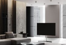 Loewe stellar in trendiger Farbe „alu black + lava“ zu haben