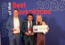 ServiceNow als einer der besten Schweizer Arbeitgeber 2026 ausgezeichnet Best Workplace 2026 ServiceNow v.l.n.r. Thomas Spillard, Mazyar Yosefi und Corinna Schumacher. Quelle: ServiceNow.