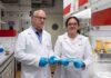 Terahertz-Strahlung für Satellitenkommunikation Erwin Hack, CTO von Lepto (links), und Elena Mavrona, CEO, entwickelten die Technologie ursprünglich im Rahmen eines Forschungsprojekts. Bild: Empa