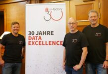 in-factory: Drei Jahrzehnte Erfahrung im Wandel der Datenwelt Gerald Weber, Carsten Schlotmann und Erich Schlotterer (v.l.); Bild: zvg