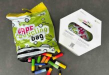 Zu viele E-Zigaretten landen im Abfall Korrekte Entsorgung von Vapes: Zuhause per Vape Recycling Bag oder unterwegs in Sammelboxen. Quelle: zVg.