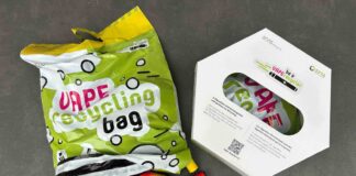 Zu viele E-Zigaretten landen im Abfall Korrekte Entsorgung von Vapes: Zuhause per Vape Recycling Bag oder unterwegs in Sammelboxen. Quelle: zVg.