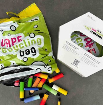 Zu viele E-Zigaretten landen im Abfall Korrekte Entsorgung von Vapes: Zuhause per Vape Recycling Bag oder unterwegs in Sammelboxen. Quelle: zVg.